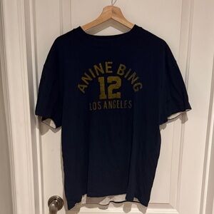CLOSET CLEAN OUT !! Anine Bing Navy Tee with Gold Print